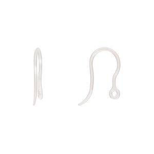 Ear wire fishhook 1pkg20, 17mm / closed loop, 20 gauge acrylic clear 10 pair