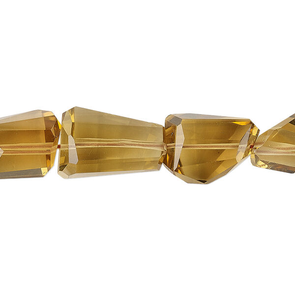 Golden quartz 1pkg1, hand-faceted nugget bead B+ grade, 8 inch graduated small to medium image number 0