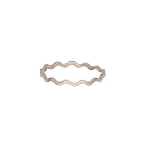 Ring, Create Compliments®, rose gold-plated sterling silver, 2mm wide textured wavy, size 7. Sold individually.