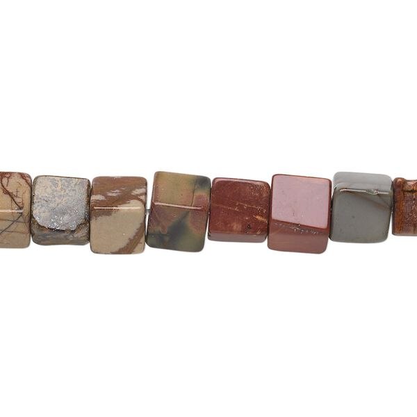 Red creek jasper 1pkg1, cube bead 15.5-16 inch 6mm image number 0