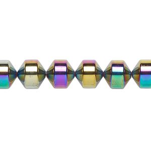 Hemalyke™ 1pkg1, rainbow titanium-coated roller bead 15.5-16 inch 8.5x8mm