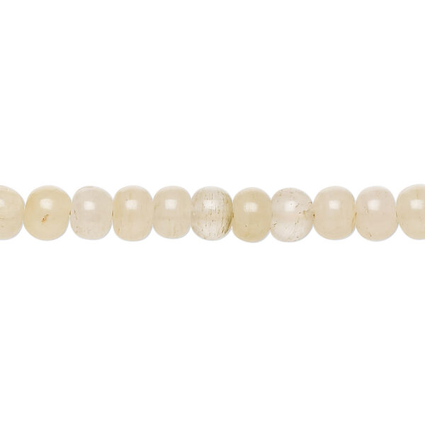 Bead, yellow iron quartz (natural), 6x3mm-7x5mm hand-cut rondelle, C- grade, Mohs hardness 7. Sold per 13-inch strand, approximately 80 beads. image number 0