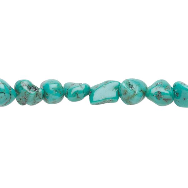 Turquoise 1pkg1, pebble bead 15.5-16 inch medium image number 0