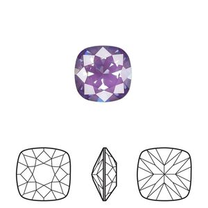 Fancy stone 1pk crystal purple ignite, Crystal Passions® 12mm cushion 4470