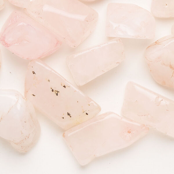 Bead rose quartz 30pk, gigantic top-drilled Hawaiian chip dyed image number 0