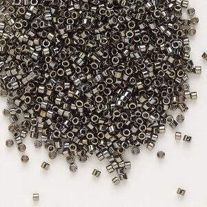 Seed bead, Delica®, glass, pkg/250g, #11 round, opaque gold luster bronze (DB-0254).