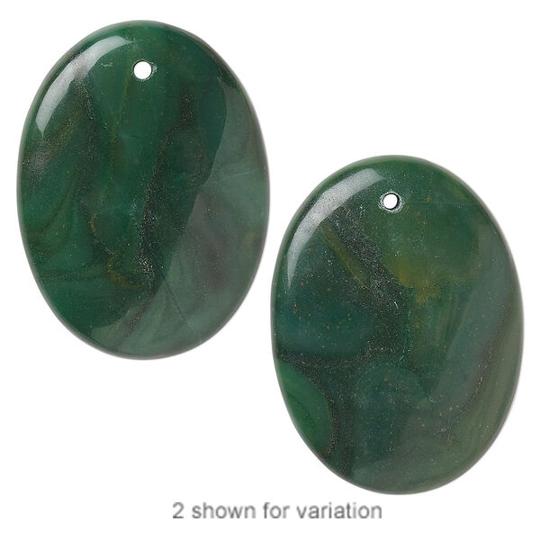African aventurine 1pkg1, flat oval focal natural B grade, 40x30mm image number 0