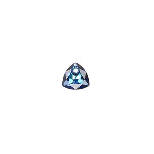 Drop 1pk crystal Bermuda blue P, Crystal Passions® 8mm pendant trilliant cut 6434