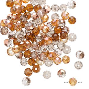 Bead mix 100pk 32 facets fall, Celestial Crystal® 4mm round