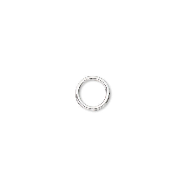Jump ring, sterling silver-filled, 8mm soldered round, 6.2mm inside diameter, 18 gauge. Sold per pkg of 20. image number 0