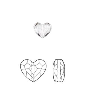 Bead 4pk crystal, Crystal Passions® 8mm love 5741