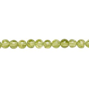 Peridot 1pkg1, hand-cut uneven round bead natural 13 inch 4-5mm