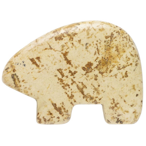 Picture jasper 1pkg1, half-drilled Zuni-style bear focal natural, 39x26mm-42x32mm image number 0