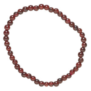 Garnet 1pkg1, round bead natural, 6 inch 3-4mm medium-dark