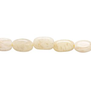 Cream quartz 1pkg1, hand-cut flat oval bead natural 13 inch 8x6mm-14x8mm