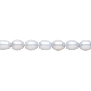 Freshwater pearl 1pkg1, rice, 15 inch misty blue 5-6mm cultured