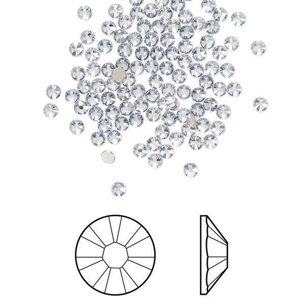 Flat back 144pk crystal blue shade foil back, Crystal Passions® 2.1-2.3mm rose round SS7 2058 image number 0