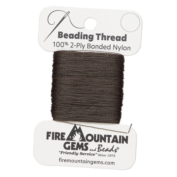 Thread, nylon, charcoal, size AA. Sold per 50-yard card. image number 0