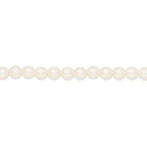Pearl 600pk pearlescent cream, Preciosa Czech crystal 4mm round