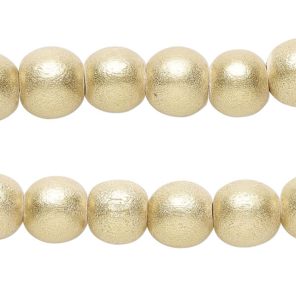 Taiwanese cheesewood 1pkg2, hand-cut painted round bead 15.5-16 inch frosted yellow gold 10mm image number 0