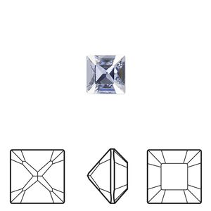 Fancy stone 6pk crystal blue shade foil back, Crystal Passions® 8mm square 4428