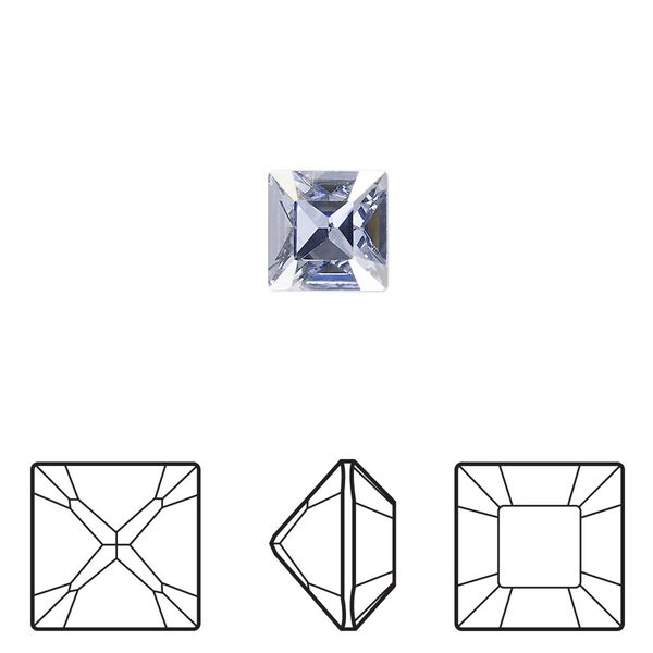 Fancy stone 6pk crystal blue shade foil back, Crystal Passions® 8mm square 4428 image number 0