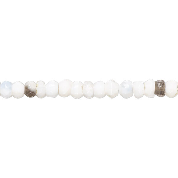 Peruvian opal 1pkg1, hand-cut faceted rondelle bead natural C- grade, 10 inch 4x2mm-5x4mm image number 0