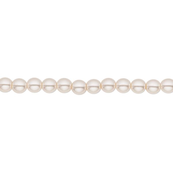 Bead, Czech pearl-coated glass druk, opaque pale pink, 4mm round. Sold per 15-1/2" to 16" strand. image number 0