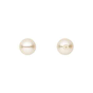 Pearl 150pk cream, Preciosa Czech crystal 8mm half-drilled round