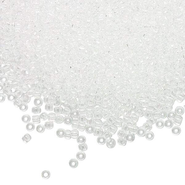 Seed bead, TOHO BEADS®, glass, pkg/50g, #11 round, transparent crystal clear (TR-11-1). image number 0