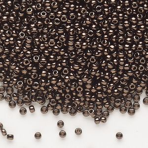 Seed bead, Dyna-Mites™, glass, pkg/1/2kg, #11 round, opaque iris dark bronze, (926 11/0 RR).