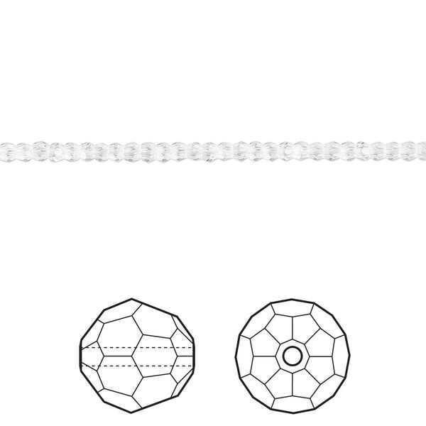 Bead 144pk crystal, Crystal Passions® 2mm round 5000 image number 0