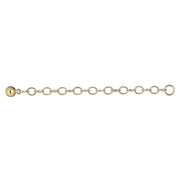 Extender chain, 14Kt gold-filled, 2.8mm cable with 4mm ball, 2 inches. Sold individually. image number 0