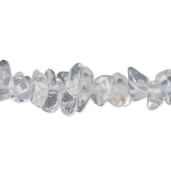 Bead, quartz crystal (natural), large chip, Mohs hardness 7. Sold per 15" to 16" strand. image number 0