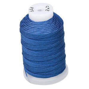 Thread, Purely Silk™, royal blue, size FFF. Sold per 92-yard spool.