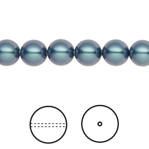 Pearl 50pk iridescent Tahitian look, Crystal Passions® 8mm round 5810