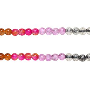 Bead, glass, translucent multicolored, 8-8.5mm round. Sold per pkg of (2) 7-inch strand, approximately 50 beads.