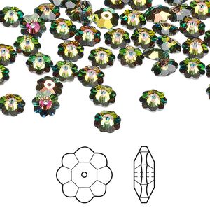 Margarita flower 24pk crystal vitrail medium, Crystal Passions® 6x2mm 3700