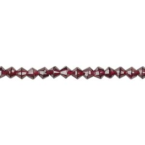 Garnet 1pkg1, faceted bicone bead natural 15.5-16 inch 4mm