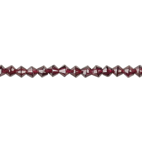 Garnet 1pkg1, faceted bicone bead natural 15.5-16 inch 4mm image number 0