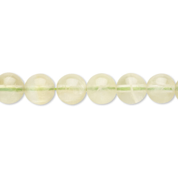 Bead, prehnite (natural), 7-8mm round, B grade, Mohs hardness 6 to 6-1/2. Sold per 15" to 16" strand. image number 0