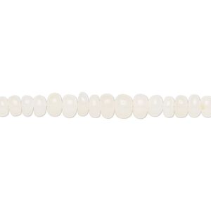 Ethiopian white opal 1pkg1, hand-cut rondelle bead natural 15.5-16 inch graduated 2x1mm-6x3mm