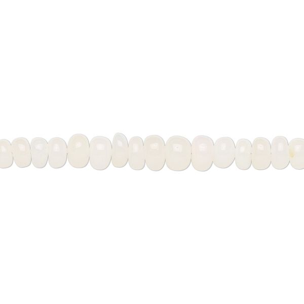 Ethiopian white opal 1pkg1, hand-cut rondelle bead natural 15.5-16 inch graduated 2x1mm-6x3mm image number 0