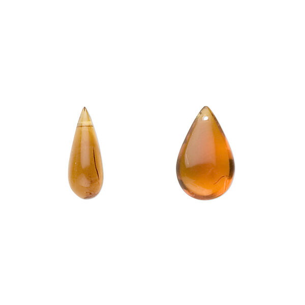 Drop, Baltic amber (heated), 9x4mm-16x8mm teardrop, A grade, Mohs hardness 2 to 2-1/2. Sold per pkg of 2. image number 0