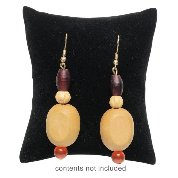 Display, flocked velvet, black, 3-1/2x3x1-3/4 inch pillow. Sold per pkg of 4. image number 1