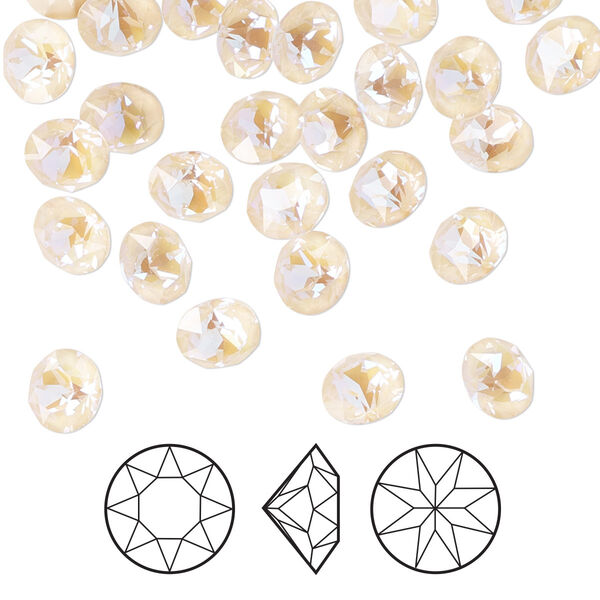 Chaton 12pk crystal ivory cream DeLite, Crystal Passions® 6.14-6.32mm round SS29 1088 image number 0