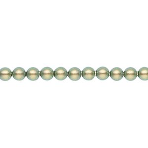 Pearl 500pk iridescent green, Swarovski® 4mm round 5810