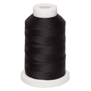 Thread, nylon, black, size AA. Sold per 700-yard spool.