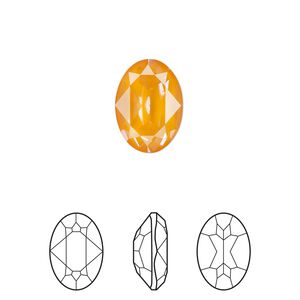 Fancy stone 1pk crystal mango ignite LacquerPRO, Crystal Passions® 14x10mm oval 4120