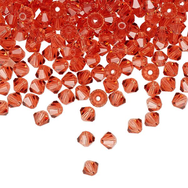 Bead 48pk padparadscha, Preciosa Czech crystal 4mm bicone image number 0